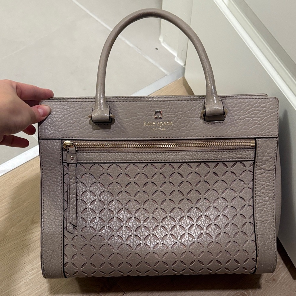 Kate Spade Taupe Textured Satchel